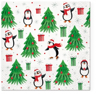 Pl Serwetki Christmas Penguins 
