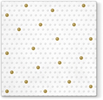 Pl Serwetki Inspiration Dots Spots White - Gold